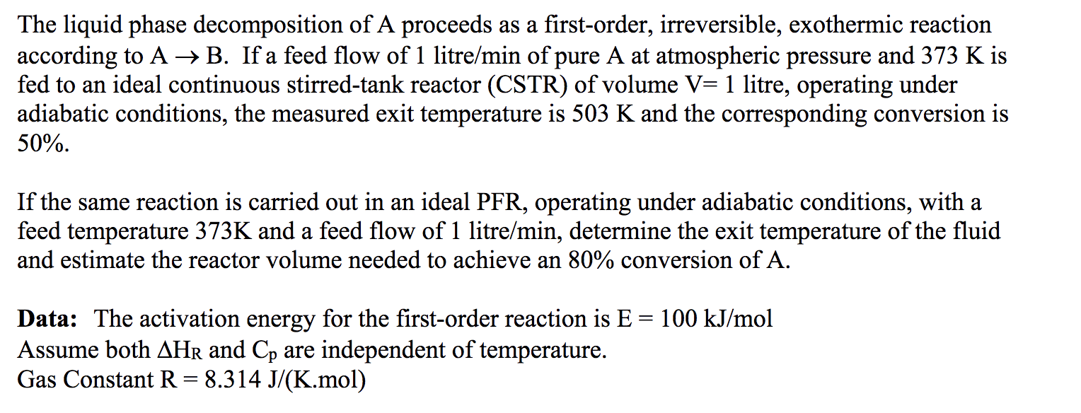 Solved The liquid phase decomposition of A proceeds as a | Chegg.com