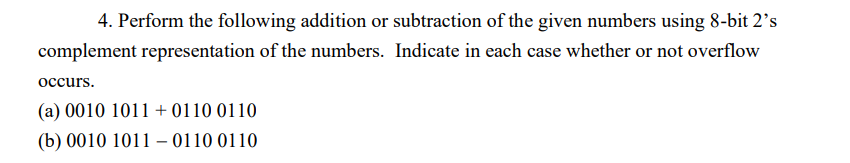 Solved 4. Perform the following addition or subtraction of | Chegg.com