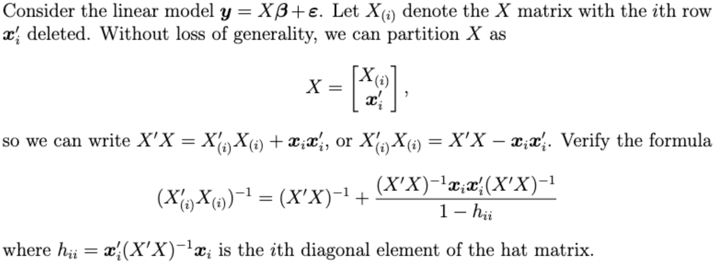 Solved Consider the linear model y XB e. Let X denote Chegg