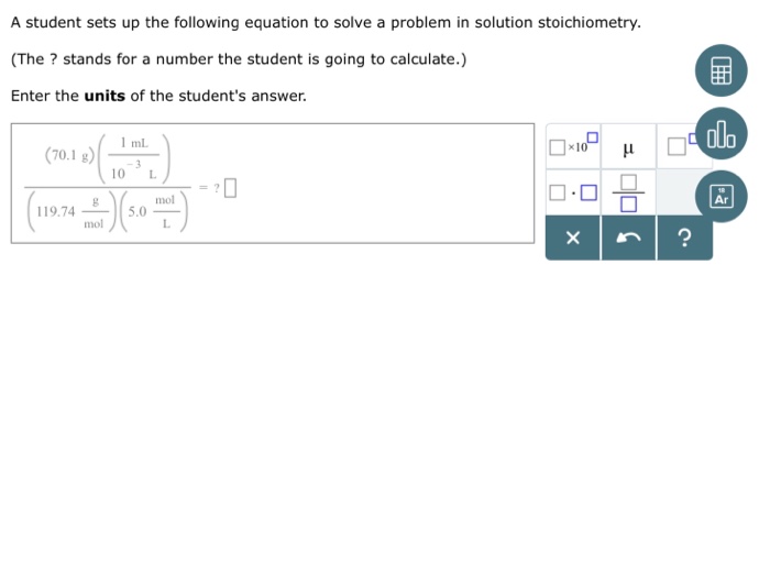 Solved A Student Sets Up The Following Equation To Solve A | Chegg.com