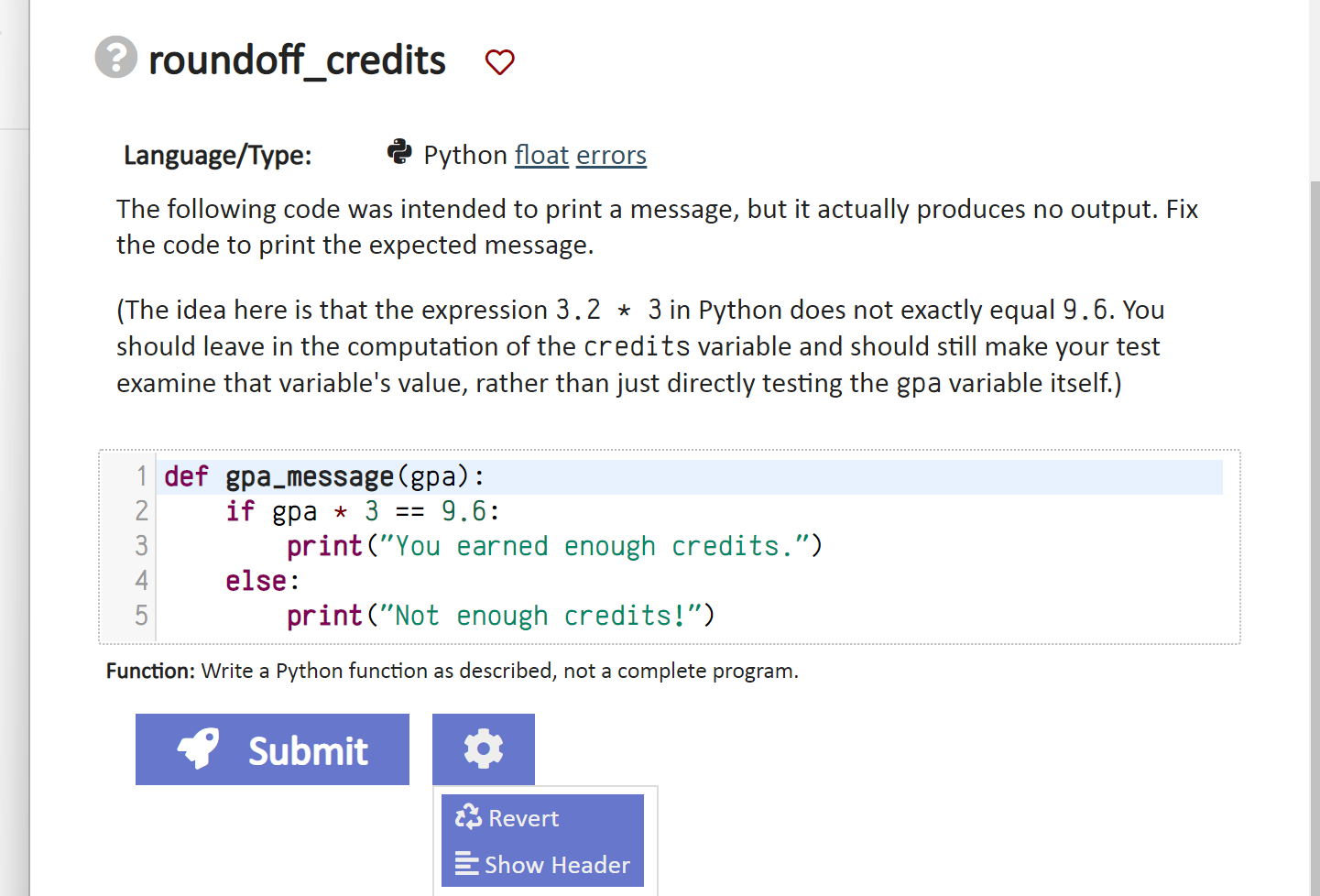 Solved The following code was intended to print a message, | Chegg.com
