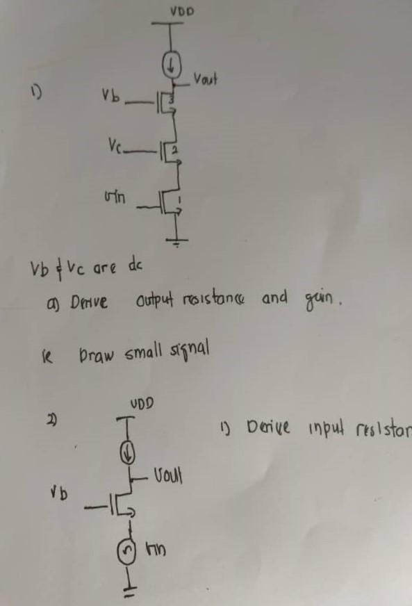 Solved VBD Vout D vb VI vin Vb & vc are da a) Derive output | Chegg.com
