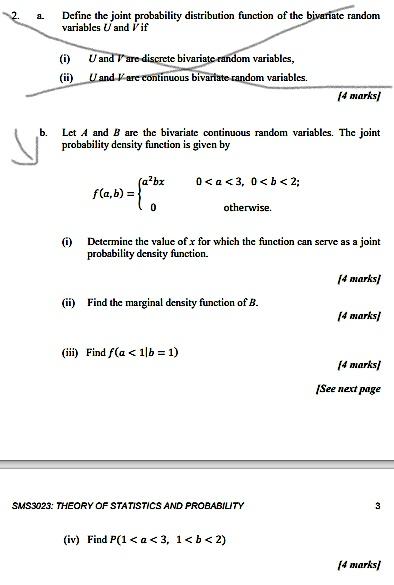 Solved a. Define the joint probability distribution function | Chegg.com
