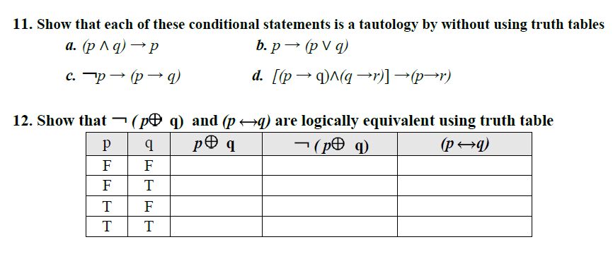 Solved 11. Show That Each Of These Conditional Statements Is | Chegg.com