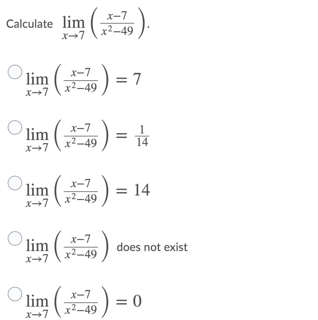 solved-x-7-calculate-lim-x-7-x2-49-olim-1-3-1-x-7-chegg