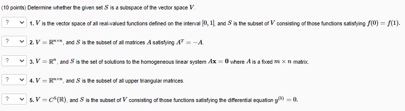 Solved (10 points) Determine whether the given set S is a | Chegg.com