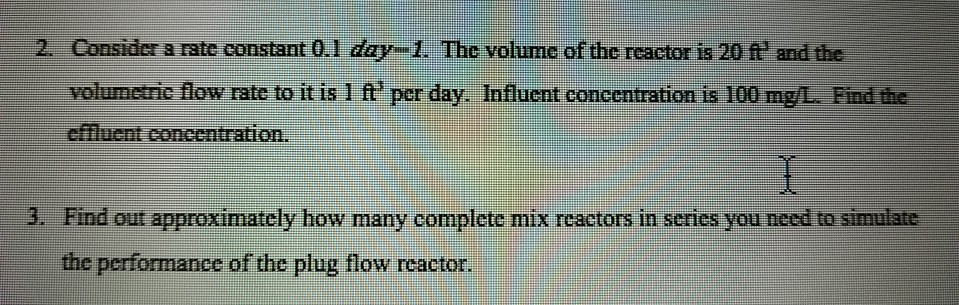 Solved Use The Mass Balance Equation Of A First Order Chegg