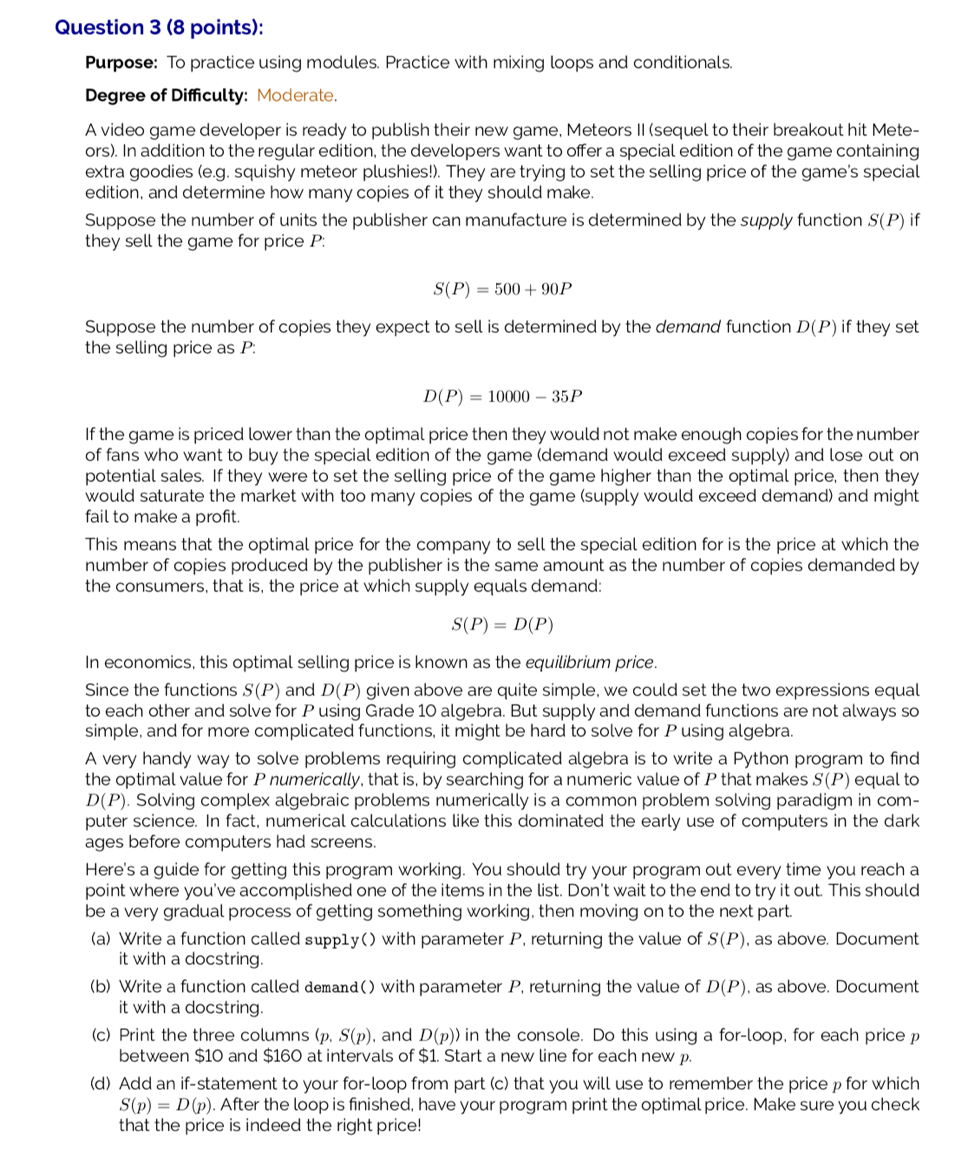 Solved Question 3 (8 points): Purpose: To practice using | Chegg.com
