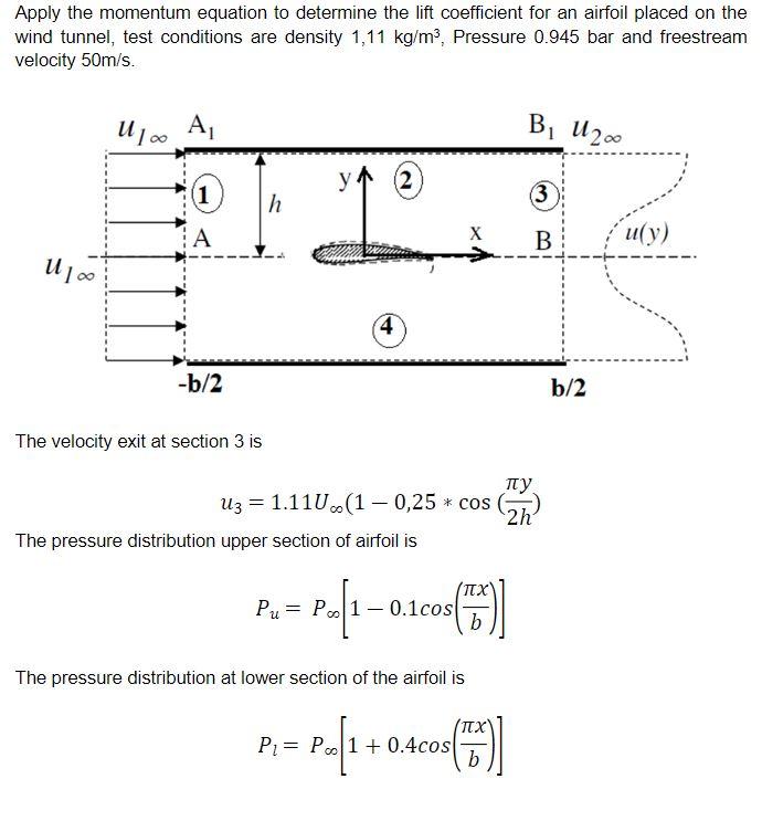 Solved Apply the momentum equation to determine the lift | Chegg.com