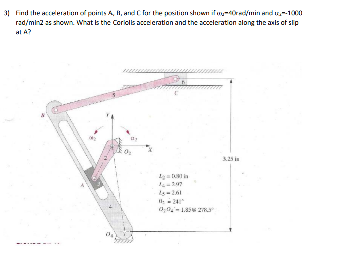 Solved 3) Find The Acceleration Of Points A, B, And C For | Chegg.com