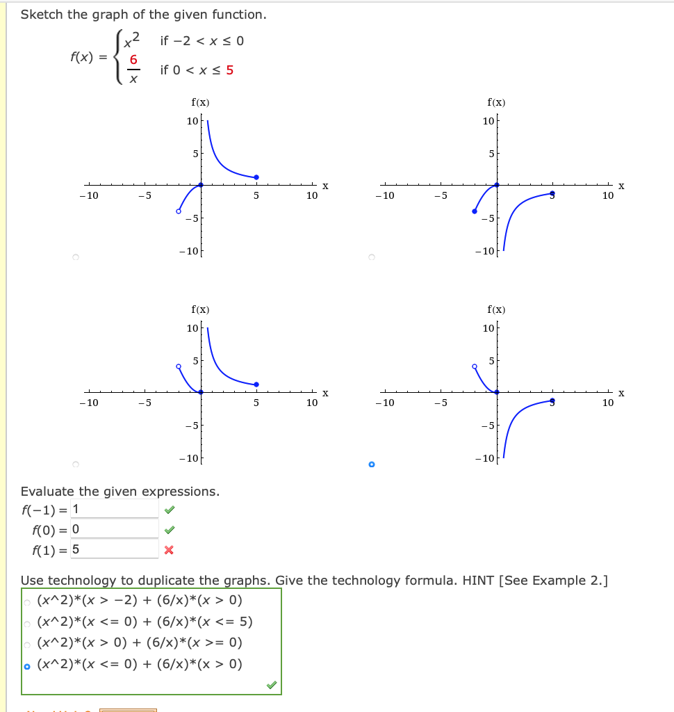 Solved Sketch The Graph Of The Given Function. F(x)={x2x6 If 