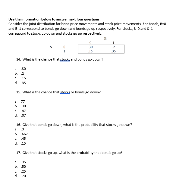 Solved Use the information below to answer next four | Chegg.com