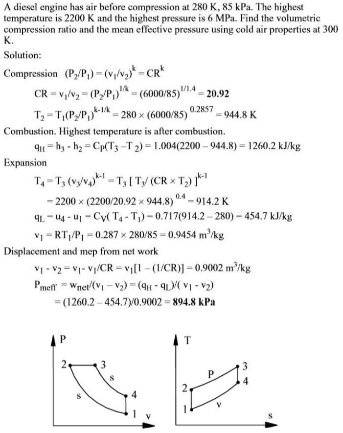 Solved DIESEL CYCLE PLEASE FILL IN THIS WORKSHEET WITH | Chegg.com