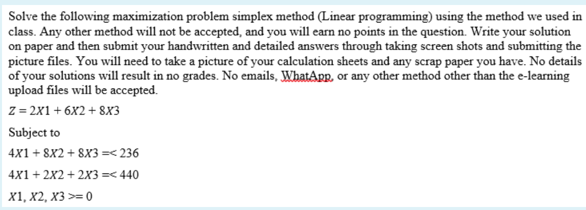 Solved Solve the following maximization problem simplex | Chegg.com