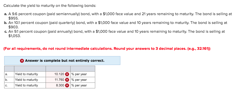 Solved Calculate The Yield To Maturity On The Following | Chegg.com