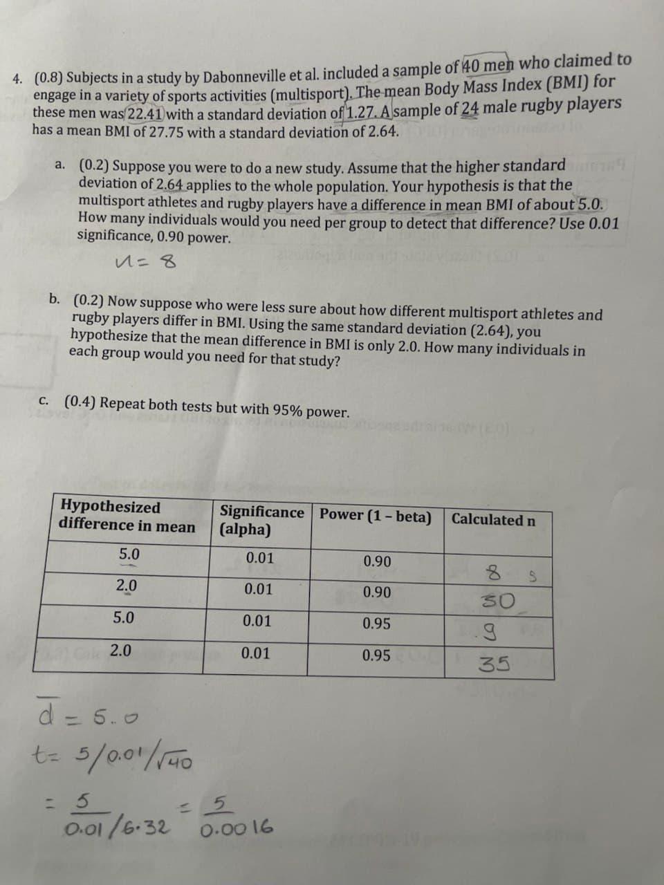 Solved 4. (0.8) Subjects in a study by Dabonneville et al Solved 4. (0.8) Subjects in a study by Dabonneville et al