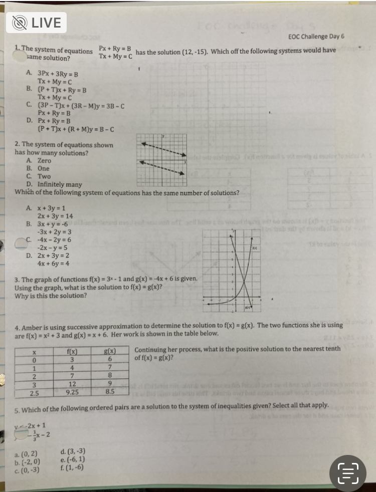 Solved LIVE 1. Graph the inequality y