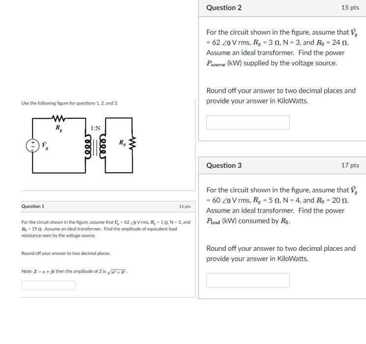 Solved Question 2 15 pts For the circuit shown in the | Chegg.com