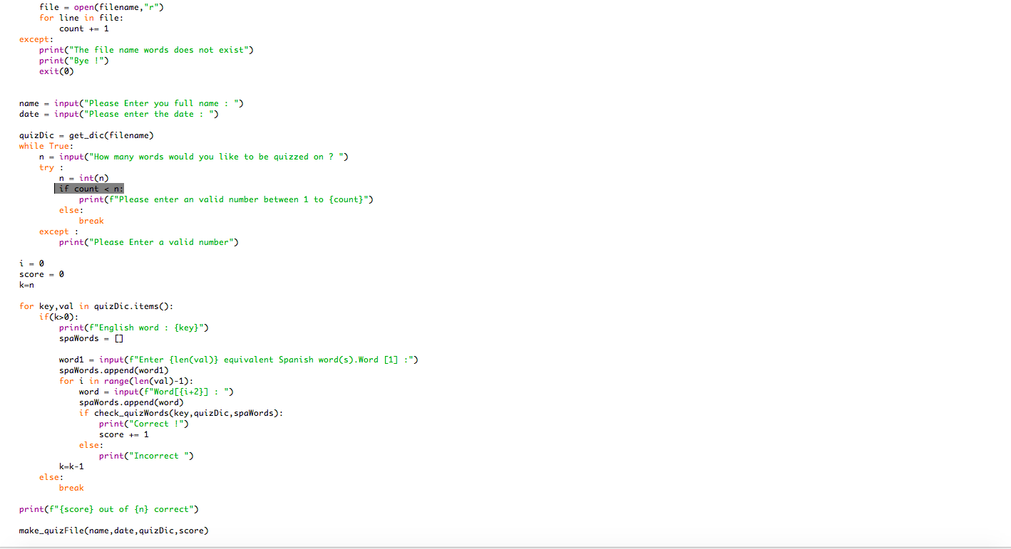 Solved The following python program code task is to do a | Chegg.com