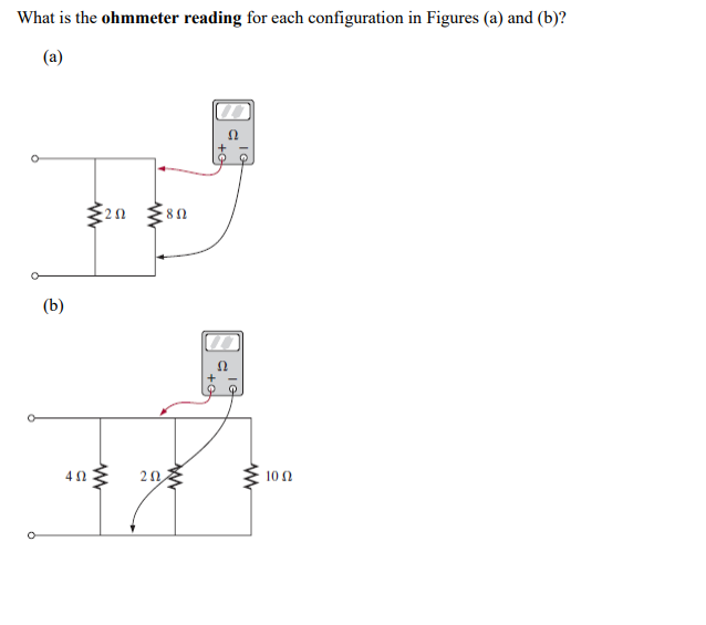 Solved What is the ohmmeter reading for each configuration