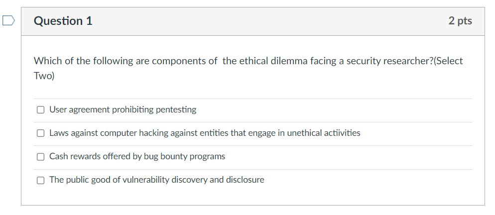 Solved Which of the following are components of the ethical | Chegg.com