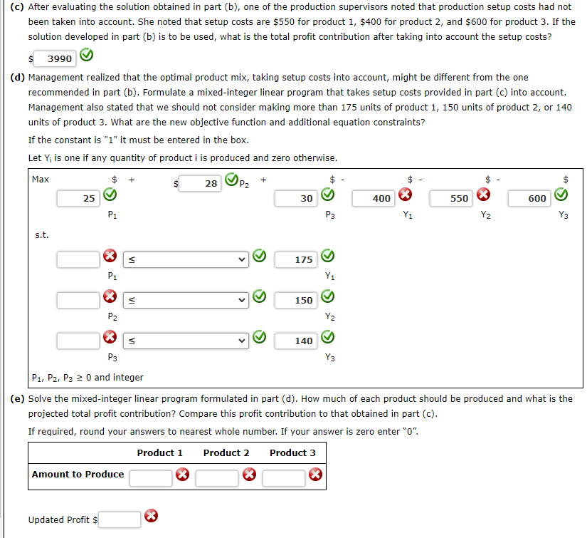 (c) After Evaluating The Solution Obtained In Part | Chegg.com