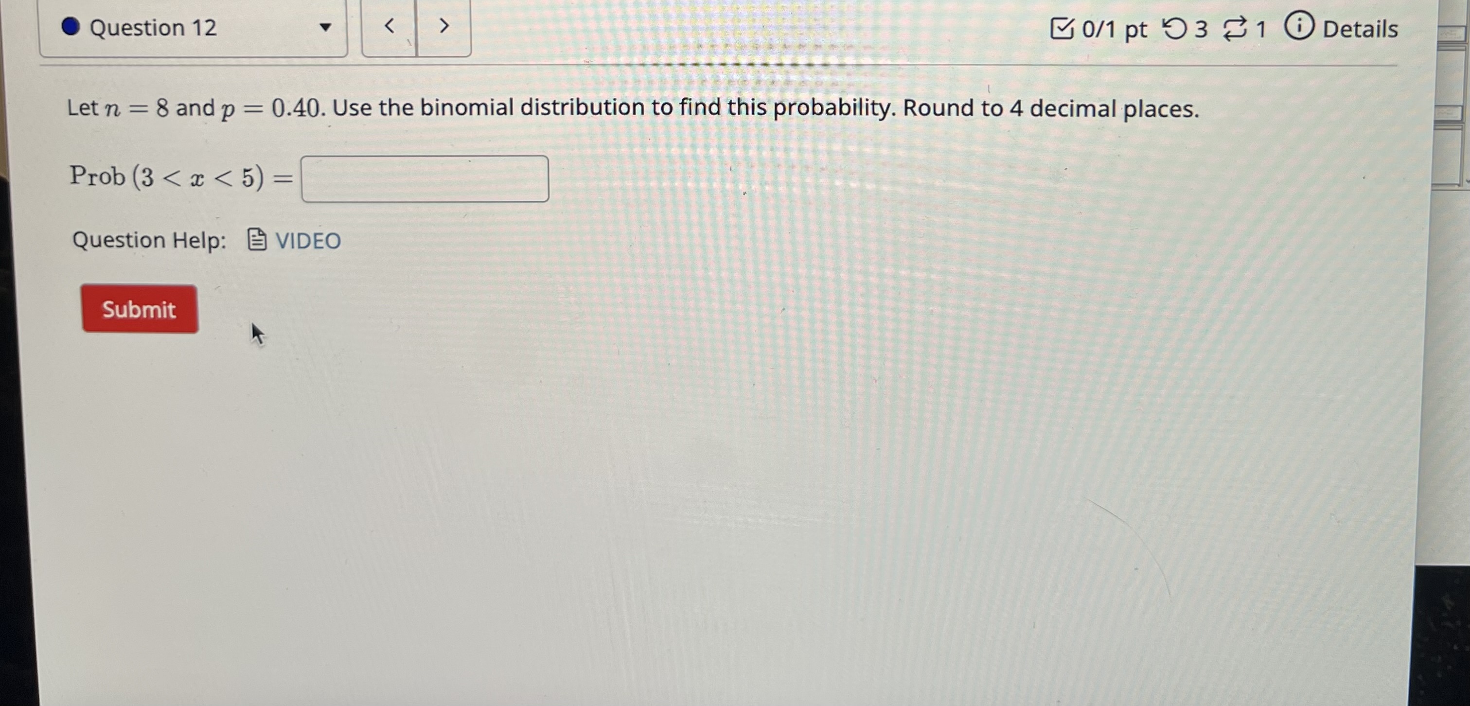 Solved Let n=8 and p=0.40. Use the binomial distribution to | Chegg.com