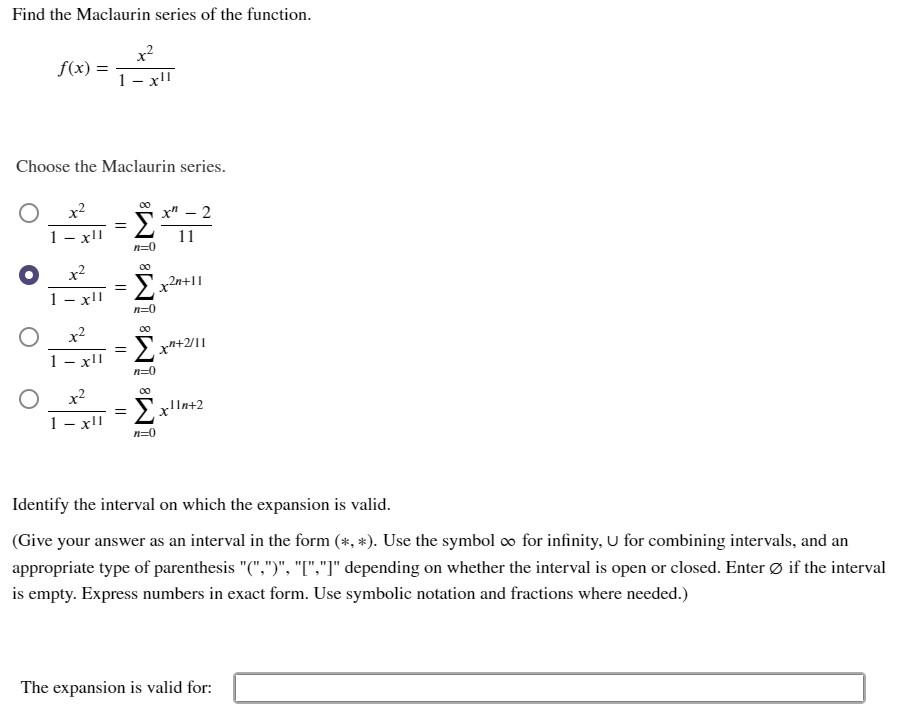 Solved Find The Maclaurin Series Of The Function F X X2 Chegg Com