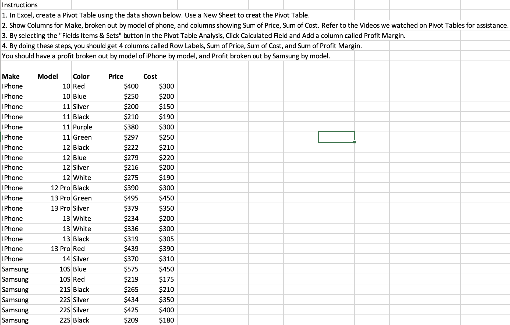 solved-1-in-excel-create-a-pivot-table-using-the-data-chegg