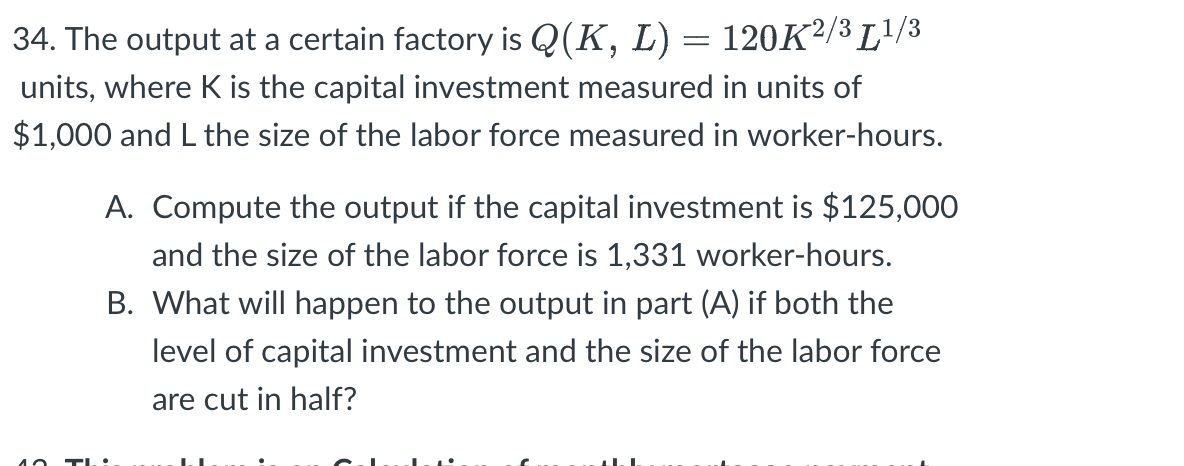 Solved 34. The output at a certain factory is | Chegg.com