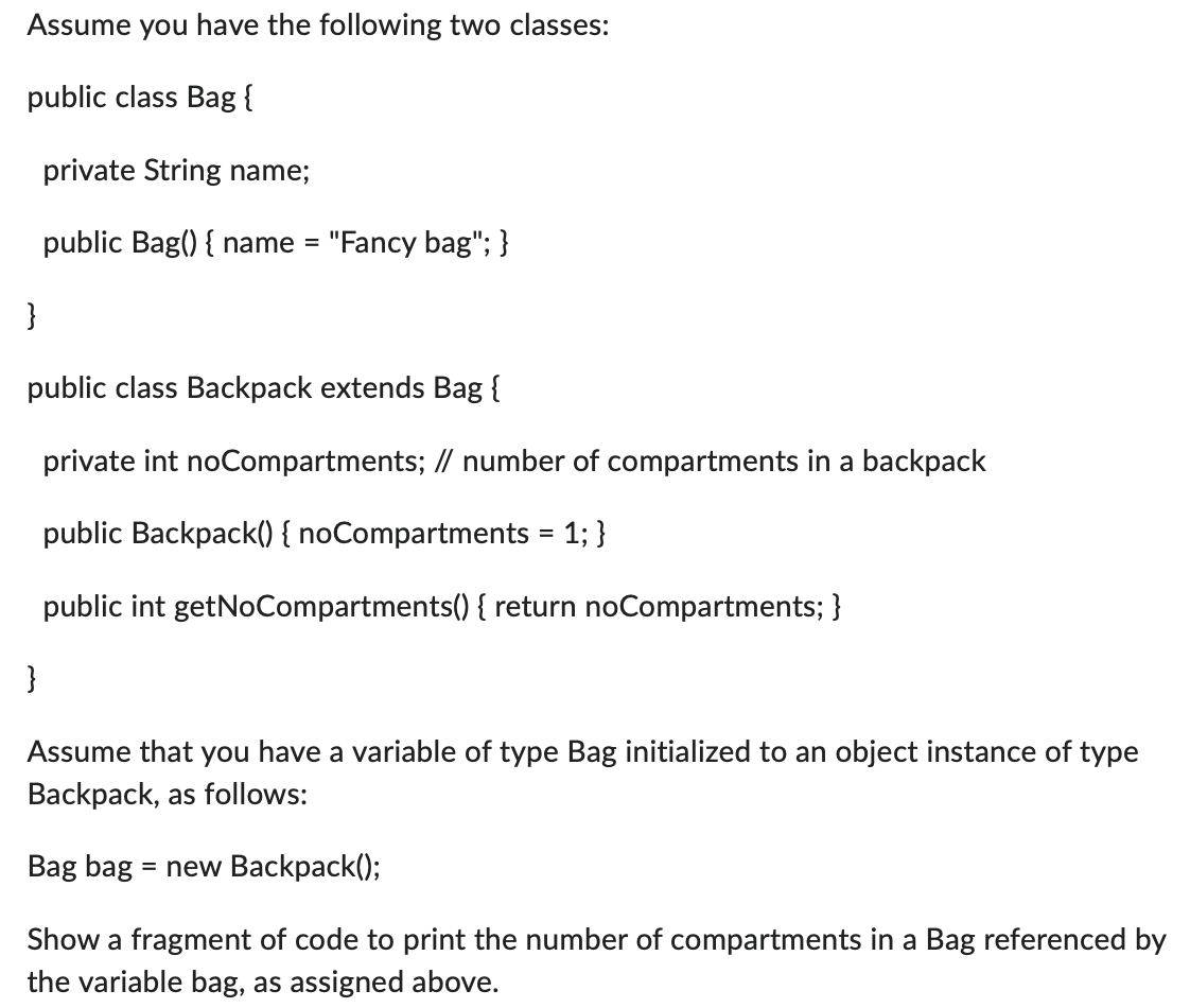 Solved Assume you have the following two classes public