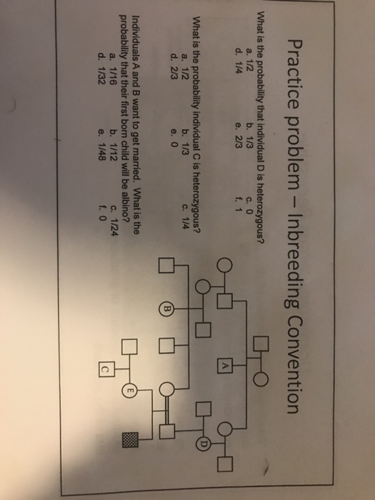 Solved Practice Problem 13. The following is a pedigree of a | Chegg.com