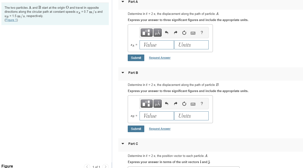 Solved The Two Particles A And B Start At The Origin O And | Chegg.com