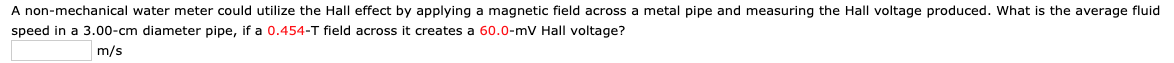Solved A non-mechanical water meter could utilize the Hall | Chegg.com