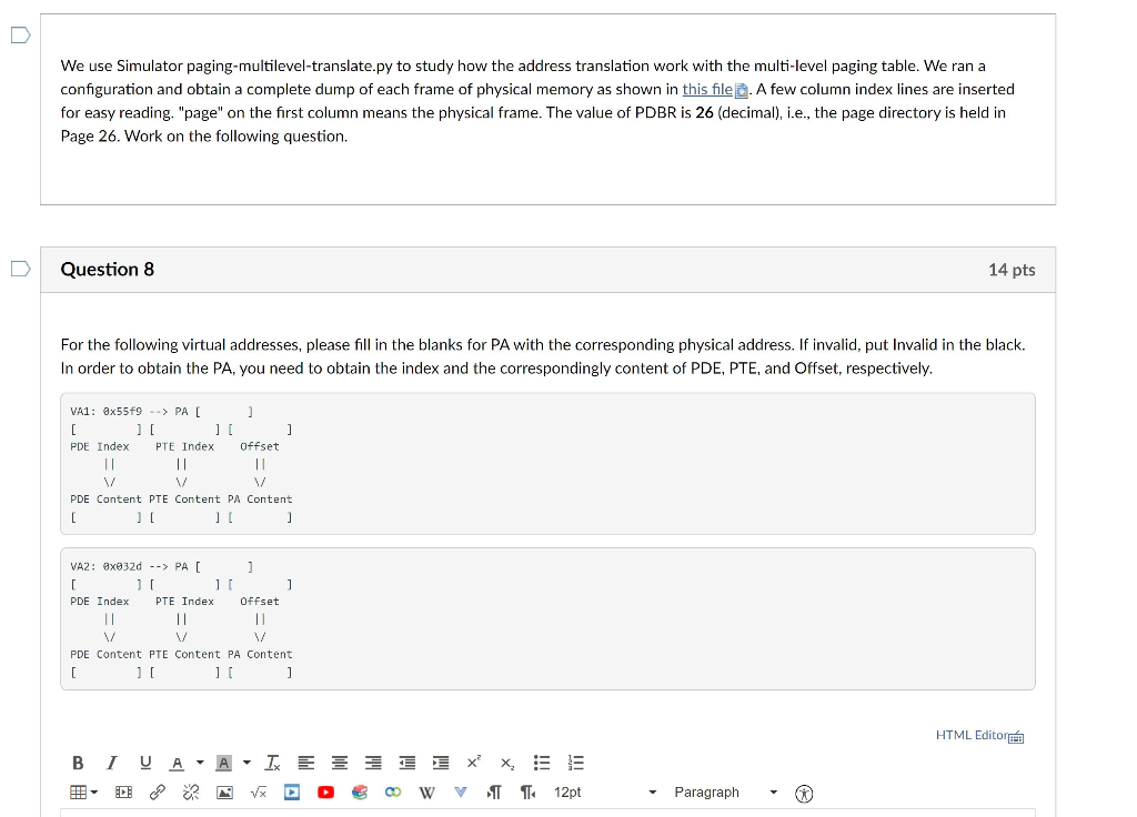 D We use Simulator pagingmultileveltranslate.py to
