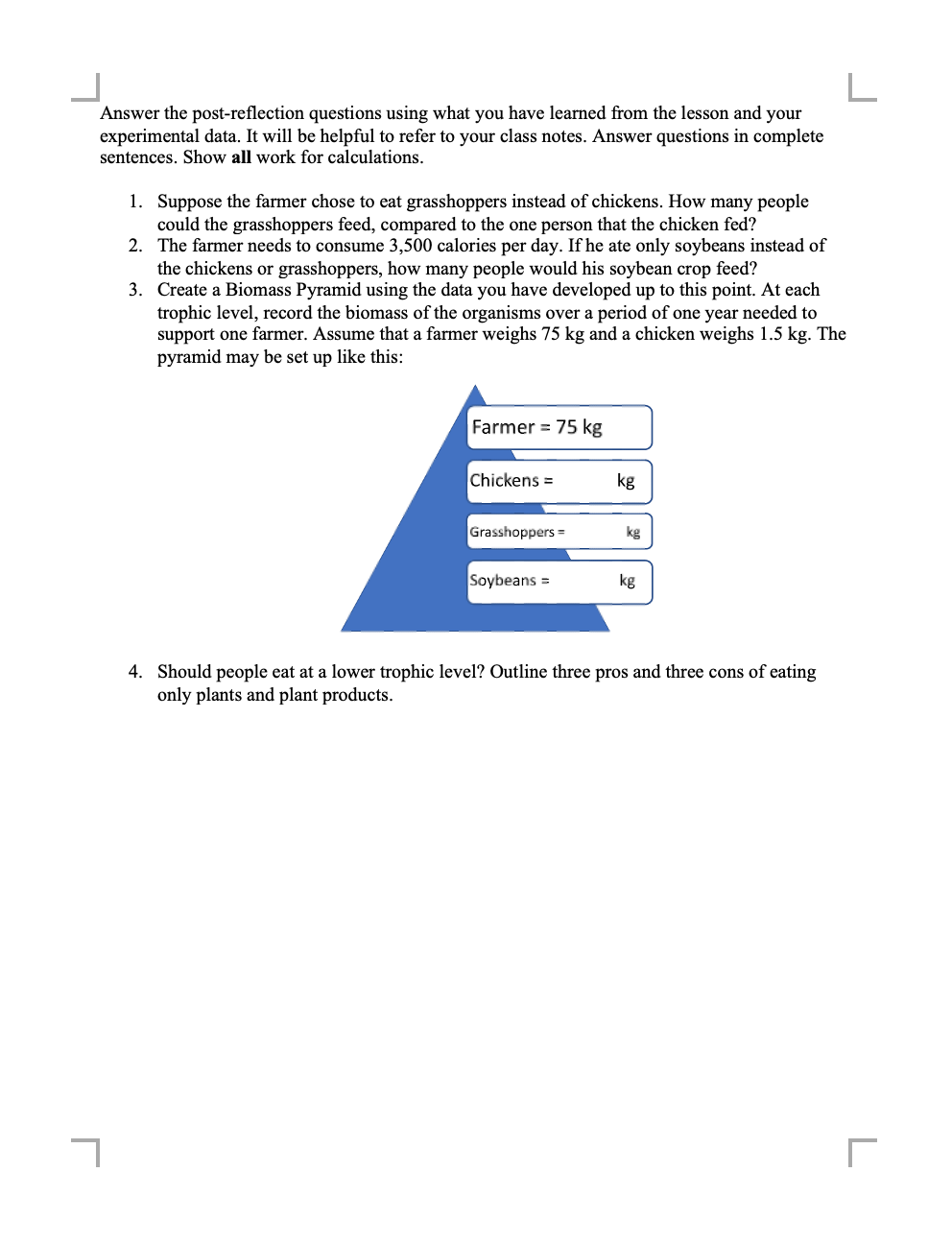 Solved L Trophic Levels Lab Worksheet Instructions: In this | Chegg.com