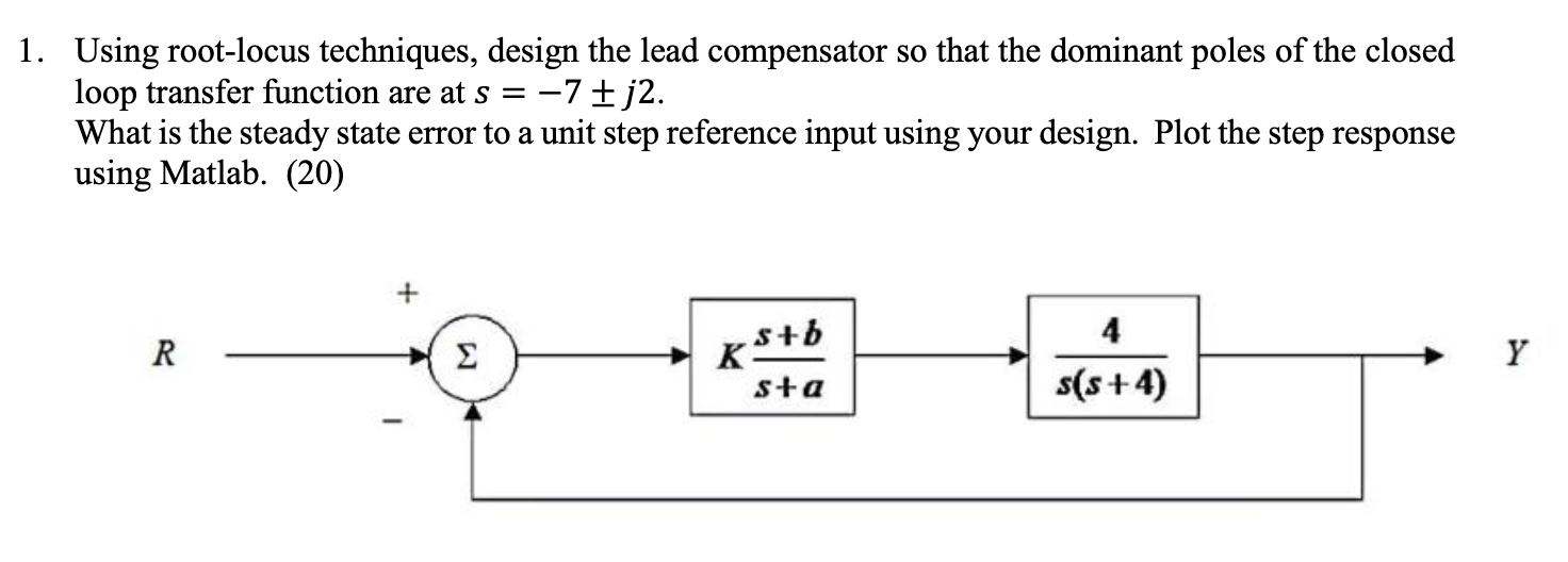 Solved Using Root-locus Techniques, Design The Lead | Chegg.com