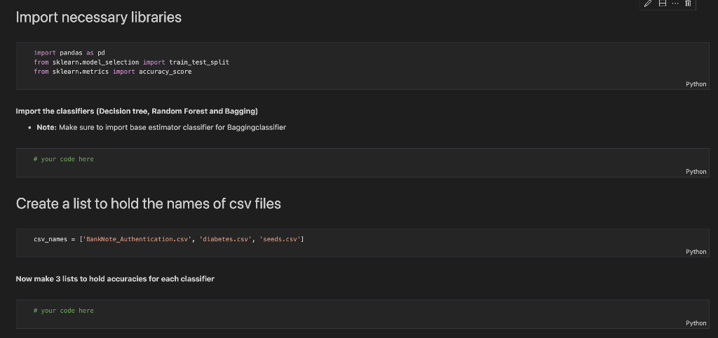 Solved I want a Python code for the lines written in green | Chegg.com