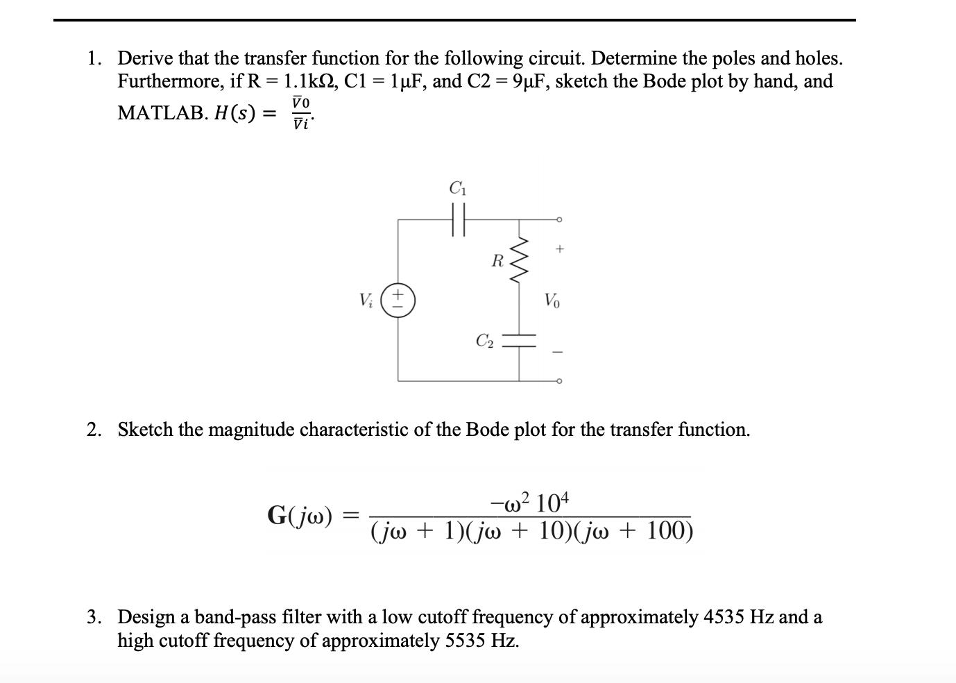 Solved Derive that the transfer function for the following | Chegg.com
