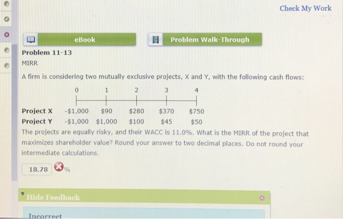 Solved Check My Work EBook Problem Walk-Through Problem | Chegg.com