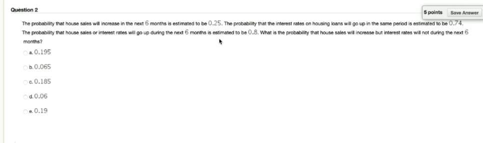 Solved Question 2 5 points Save Answer The probability that | Chegg.com