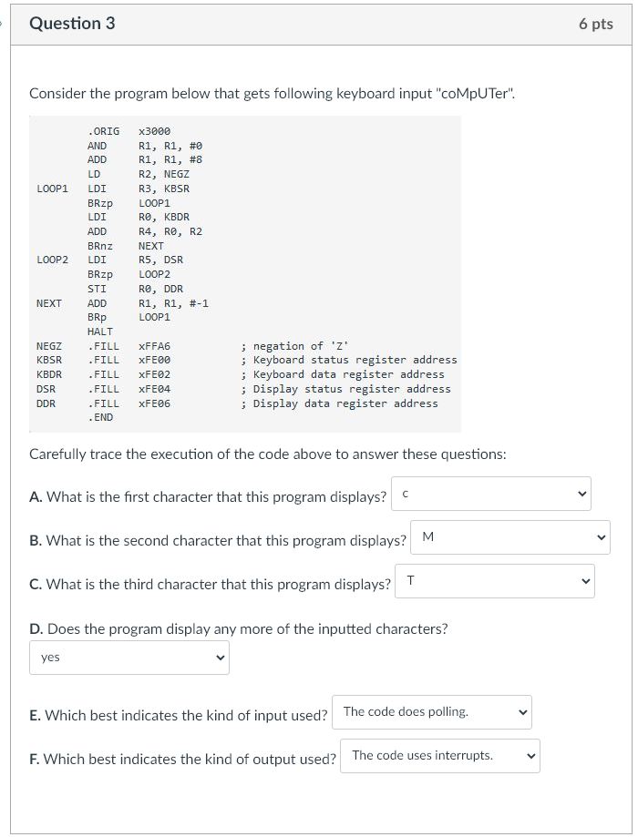 These are the answers I believe, could you explain | Chegg.com