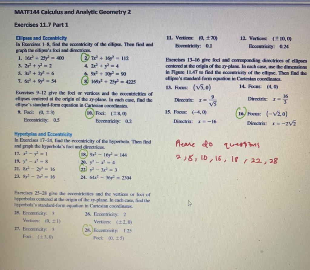 Solved Matf144 Calculus And Analytic Geometry 2 Exercises Chegg Solved Matf144 Calculus And Analytic Geometry 2 Exercises Chegg