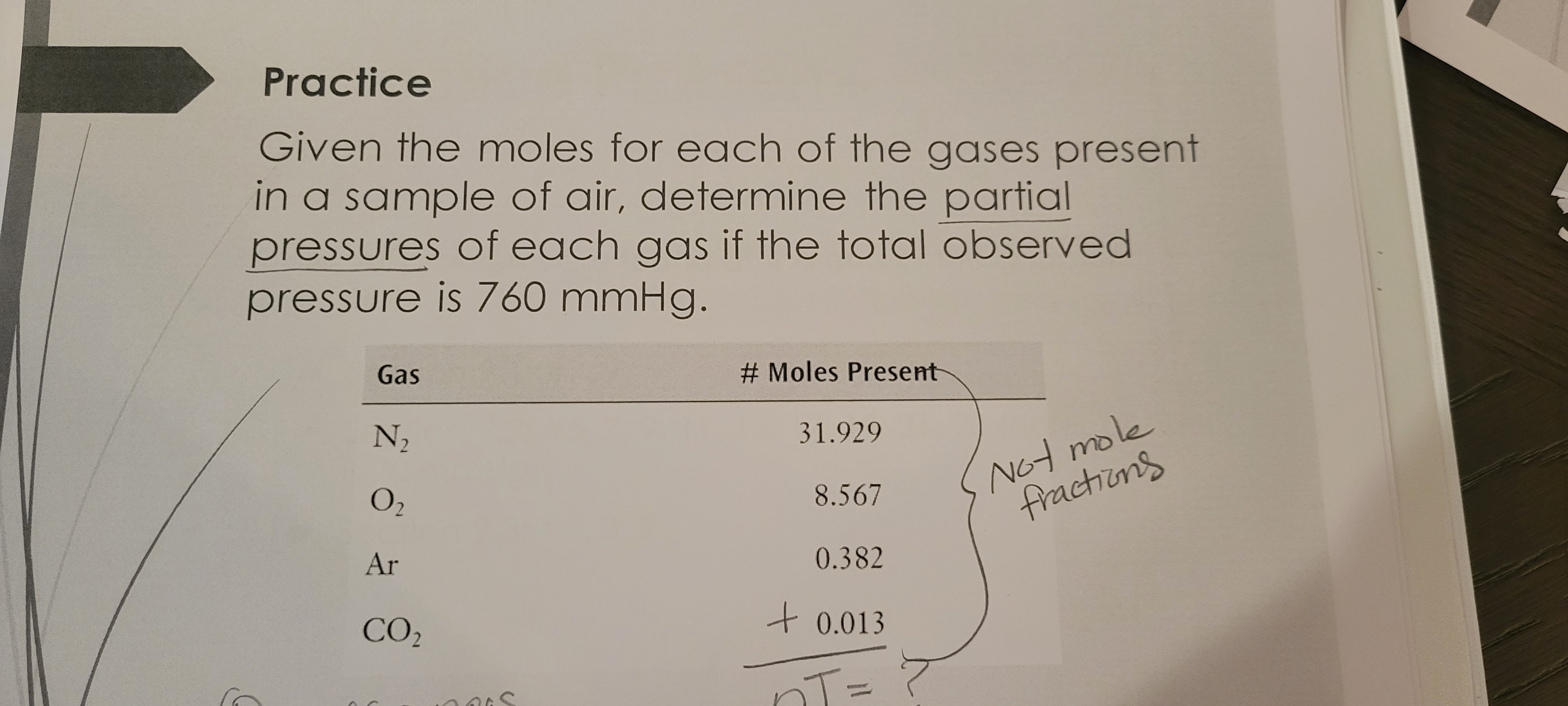 Solved Practice Given the moles for each of the gases | Chegg.com