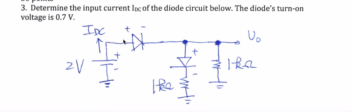 Solved 3. Determine the input current Ipc of the diode | Chegg.com