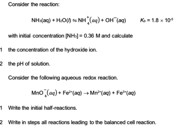 Solved Consider the reaction: | Chegg.com