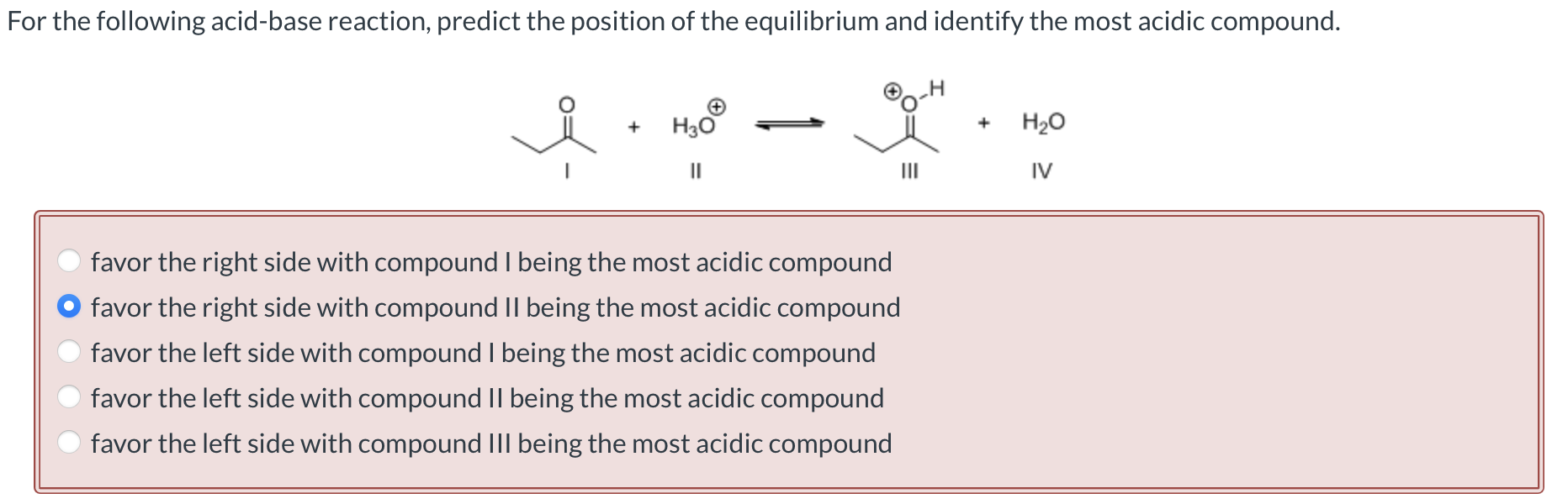 Solved For The Following Acid Base Reaction Predict The