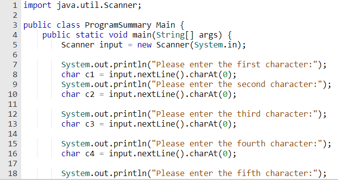 Solved Programsummary.java:3: error: '\{' expected | Chegg.com