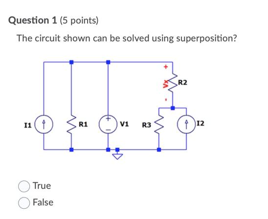Solved Question 1 (5 points) The circuit shown can be solved | Chegg.com