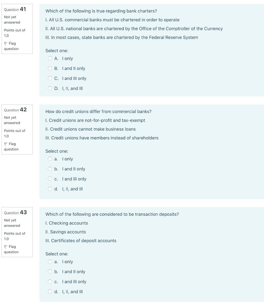 Solved Question 41 Not yet answered Which of the following | Chegg.com